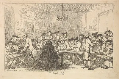 A Print Sale – A Night Auction — Thomas Rowlandson — praca Marta Walczak, Łódź