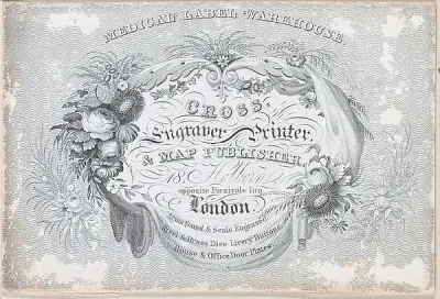Trade Card for Cross, Engraver, Print and Map Publisher — Anonymous, British, 19th century — praca Ewa Jabłońska, Szczecin