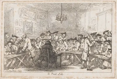 A Print Sale – A Night Auction — Thomas Rowlandson — praca Marta Zieliński, Wrocław