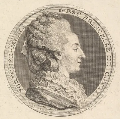 Print of a Portrait Medal of Fortunée-Marie d'Est, Princesse de Conti — Augustin de Saint-Aubin — praca Piotr Sadowska, Gdańsk