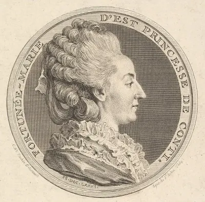 Print of a Portrait Medal of Fortunée-Marie d'Est, Princesse de Conti — Augustin de Saint-Aubin — praca Piotr Sadowska, Gdańsk