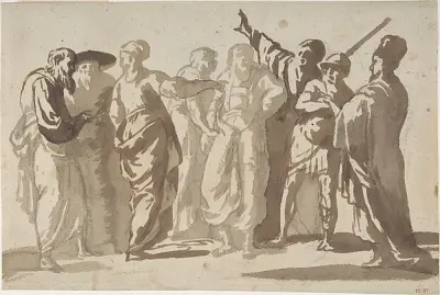 Group of Men — Master of the Large Figure Brush Drawings — praca Jakub Wiśniewska, Olsztyn