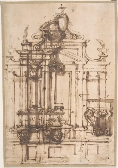 Architectural Drawing — Anonymous, Italian, 16th century — praca Łukasz Dąbrowski, Poznań