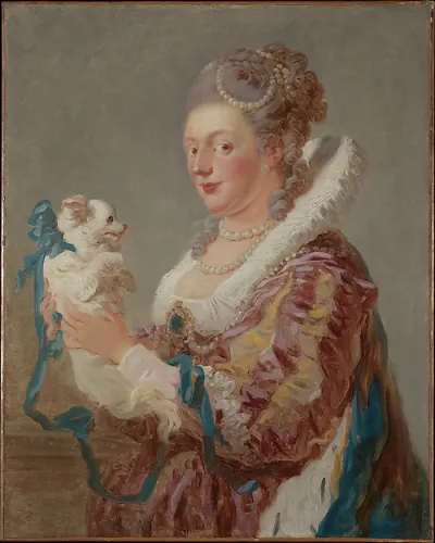 Marie Emilie Coignet de Courson (1716–1806) with a Dog — Jean Honoré Fragonard — praca Iwona Sokołowski, Lublin