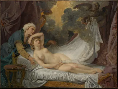 Aegina Visited by Jupiter — Jean-Baptiste Greuze — praca Antoni Krawczyk, Łódź