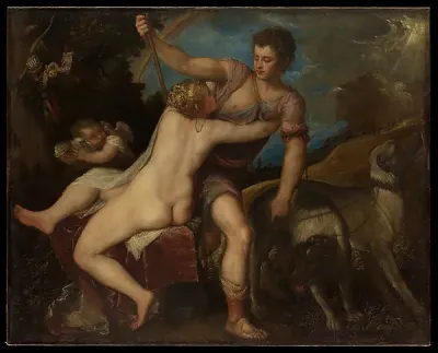 Venus and Adonis — Titian (Tiziano Vecellio) — praca Magdalena Zieliński, Wrocław