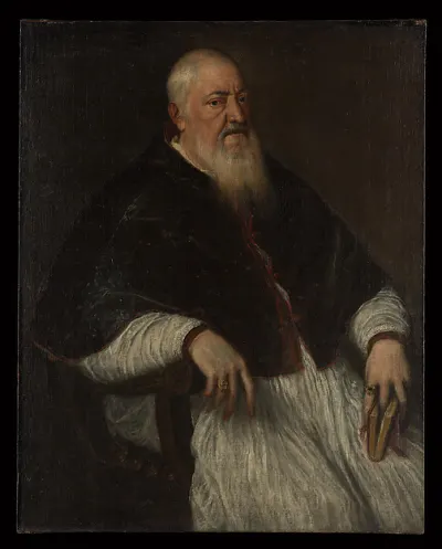 Filippo Archinto (born about 1500, died 1558), Archbishop of Milan — Titian (Tiziano Vecellio) — praca Rafał Sadowska, Gdańsk