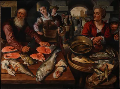 Fish Market — Joachim Beuckelaer — praca Ewa Jabłońska, Szczecin