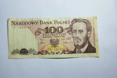100 zł PRL z nierównym marginesem. — praca Danuta, Sokołowsko