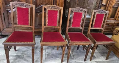 4 Krzesła W Stylu Secesyjnym / Secesja / Tapicerowane / — praca Meble Stylowe Sochaczew, Sochaczew