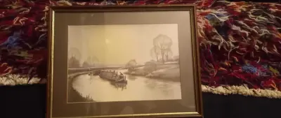 akwarela autor Alan Firth  malarz brytyjskich kanałów. — praca Witold, Łódź