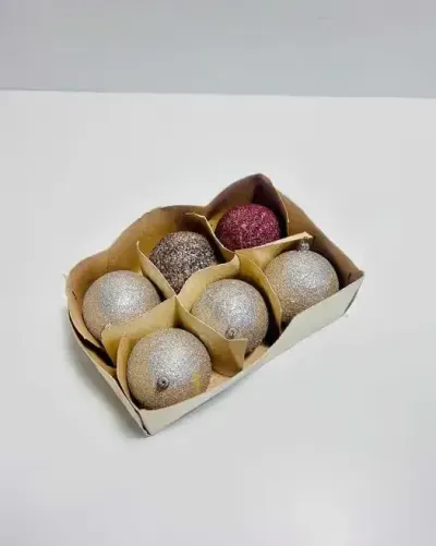 Bombki choinkowe brokatowe Vintage / Mix bombek ręczna robota PRL — praca Sklepik, Łódź