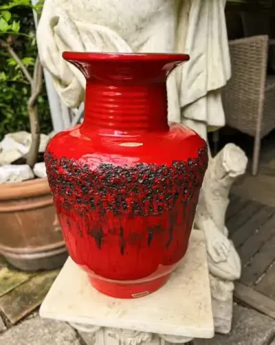 Ceramiczny wazon podłogowy, Kreutz Keramik, Fat Lava, intensywny kolor — praca gregorik, Jelenia Góra