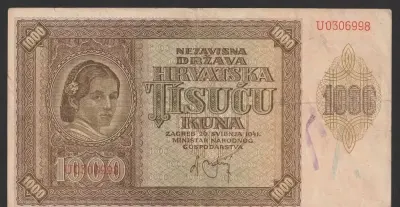 Chorwacja 1000 kuna 1941 - U — praca Kuliaqan2, Łódź