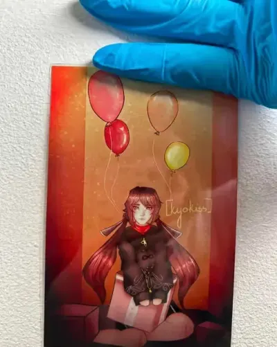 Karta Genshin Impact HU TAO Autorska Grafika Fanart Handmade Kolekcjonerska Laminat — praca ManiaA, Międzyrzecz