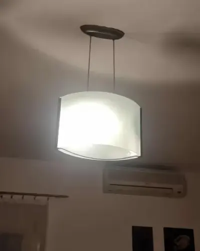Lampa wisząca szklana Alfa polska — praca Jagoda, Toruń