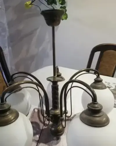 lampa,żyrandol sufitowy pięcioramienny Jupiter. — praca Michałowski, Bydgoszcz