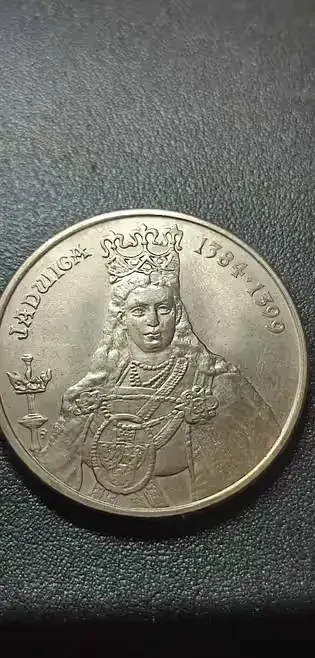Moneta 100 zł królowa Jadwiga, 1988 — praca Piotr, Wrocław
