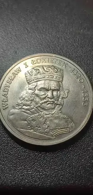Moneta z PRL - 100 zł 1986 r. KRÓL WŁADYSŁAW I ŁOKIETEK — praca Piotr, Wrocław