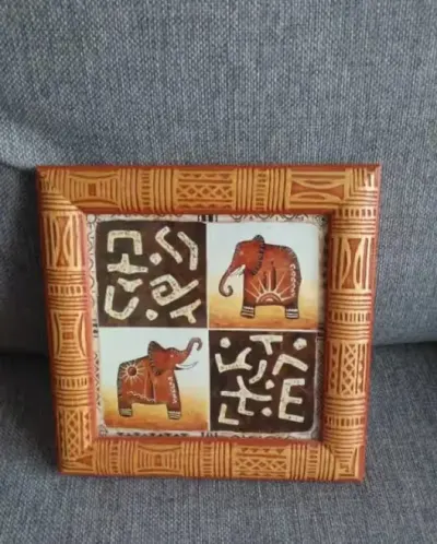 Obrazek pomarańczowa ramka 21 x 21 — praca Aleksandra, Zduńska Wola