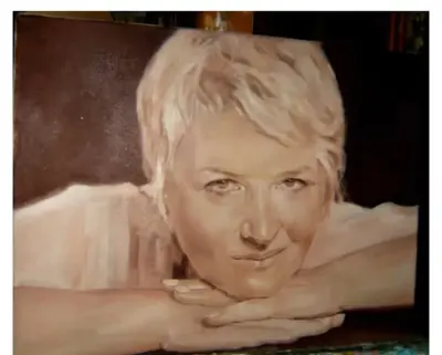 Olejny portret na podstawie zdjęcia — praca Andrzej Masianis, Toruń