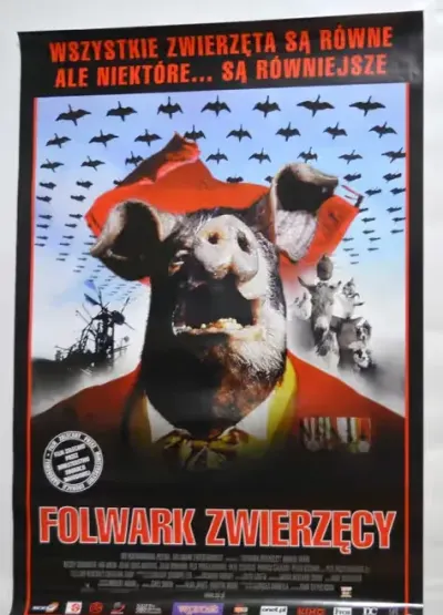Oryginalny plakat kinowy Folwark zwierzęcy 1999 oryginalny polski afisz Orwell B1 68x98 cm — praca IG88, Wrocław