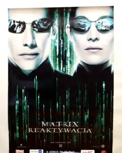 Oryginalny plakat kinowy Matrix Reaktywacja 2003 Keanu Reeves 68x98 cm plakat filmowy sci-fi B1 — praca IG88, Wrocław