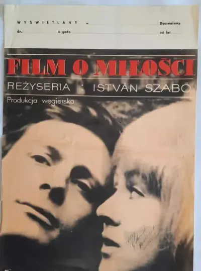 Plakat Filmowy Film o Miłości ok. 1970 r. Oryginał Vintage PRL — praca galeriaszafa, Bydgoszcz