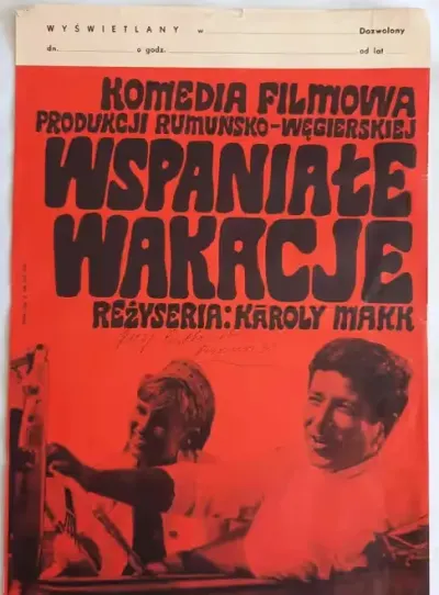 Plakat Filmowy Wspaniałe Wakacje ok. 1970 r. Oryginał Vintage PRL — praca galeriaszafa, Bydgoszcz