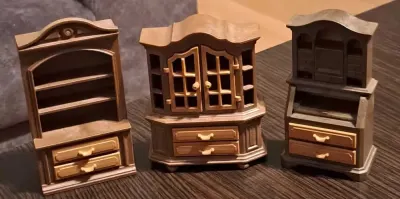 Playmobil mebelki dla domku dla lalek II połowa XX wieku — praca Danuta, Bydgoszcz