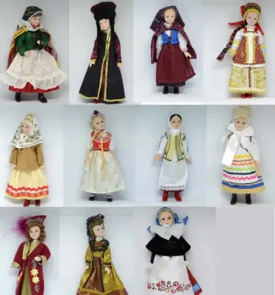 Porcelanowe lalki kolekcjonerskie DeAgostini stroje ludowe zestaw 11 sztuk retro — praca IG88, Wrocław