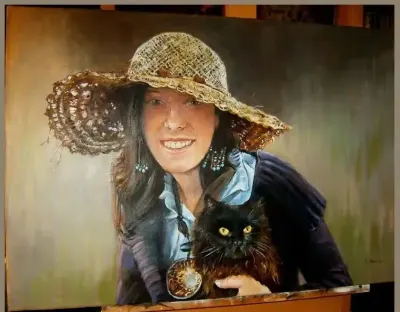 Portret olejny na podstawie zdjęcia. — praca Andrzej Masianis, Toruń