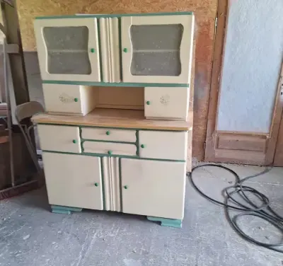 Stary kredens kuchenny PRL retro vintage 130 cm – Cierpice (do renowacji) — praca Jarosław, Toruń