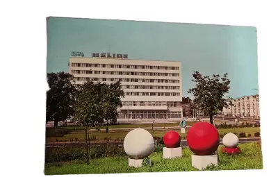 Toruń Hotel Helios PRL pocztówka J. Chojnacki A. Zborski KAW — praca Agta, Grudziądz