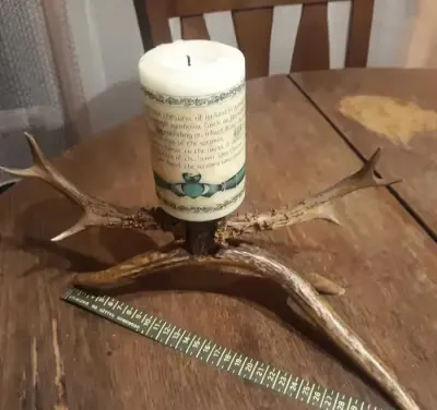 Świecznik z poroża hand made unikat — praca Katarzyna, Chełmno