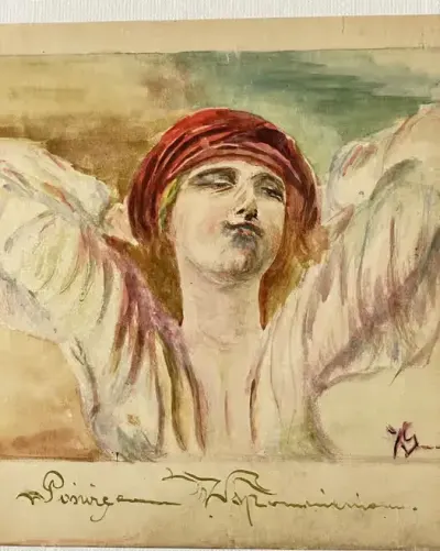 Akwarela 1933 r. Reprodukcja pracy P. Stachniewicza pt. „Tęsknota”. — praca Robert, Warszawa