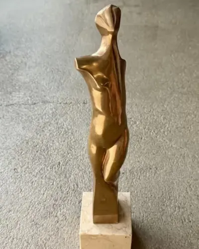 Alfredo Lanz Rzeźba z Brązu Totality Akt Modernism N-25 Unikat Inwestycja Henry Moore Space Age Mid-Century Galeria Mega Design Wybitna Figura z brązu — praca ArtCollector, Szczecin