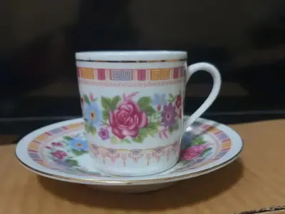 Chińska porcelana PRL serwis kawowy — praca Monika, Łódź