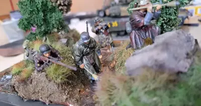 Diorama 2wś, SS na patrolu, skala 1/35. 20/15cm — praca Artur Fajfer, Gdańsk