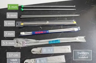 Druty 5 5.5 6 7 mm i agrafki dziewiarskie 17 cm do robótek ręcznych — praca Anna, Poznań