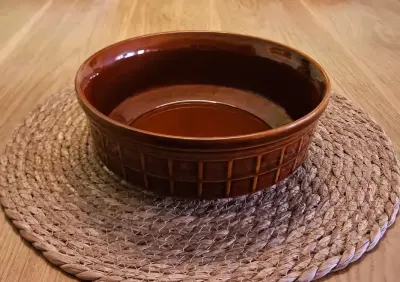 Duża ceramiczna misa Pruszków PRL — praca Ewa, Łódź