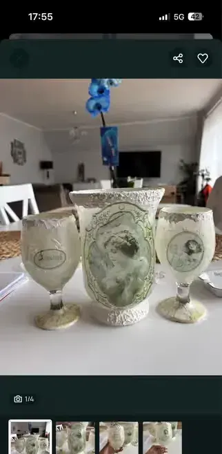 Dwa kieliszki zestaw decoupage — praca Karolina, Szczecin