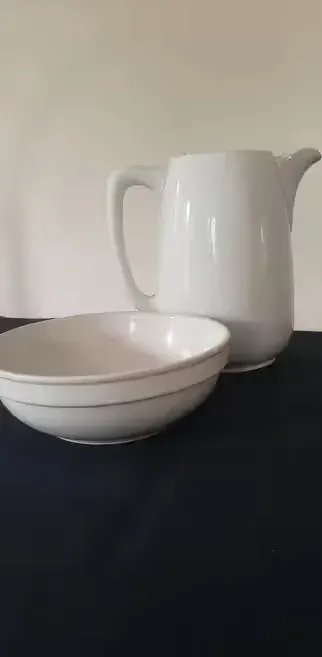 Dzbanek + misa porcelana kantynowa Swastyka II wś 1942 — praca agutek2020, Łódź