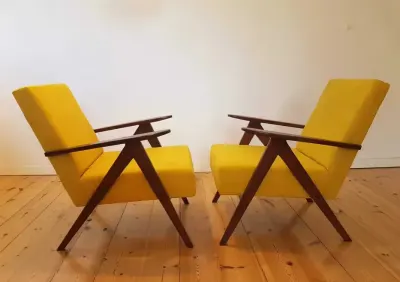 Fotel PRL model B – 310 VAR lata 70 vintage loft nie Chierowski — praca ArtDor, Szczecin