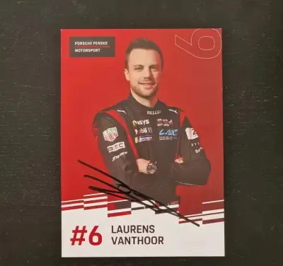 Karta Porsche Penske z autografem Laurens Vanthoor WEC 6H Imola 2024 — praca Arda, Kraków