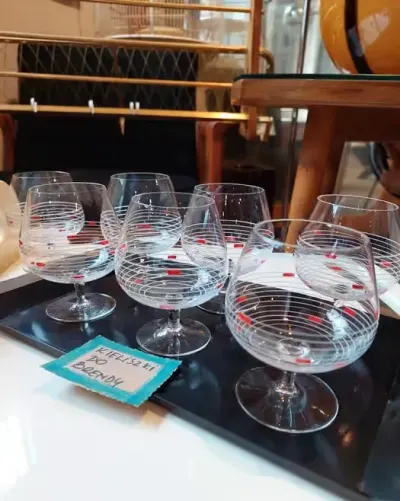 Kieliszki do Brandy likieru Vintage lata 70 — praca Robert, Poznań