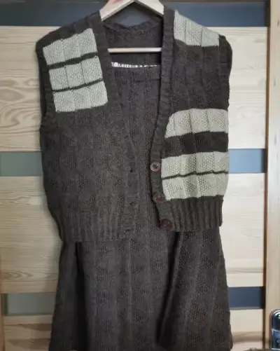 Komplet wełniany ręcznie robiony romby Handmade — praca Natalia, Poznań