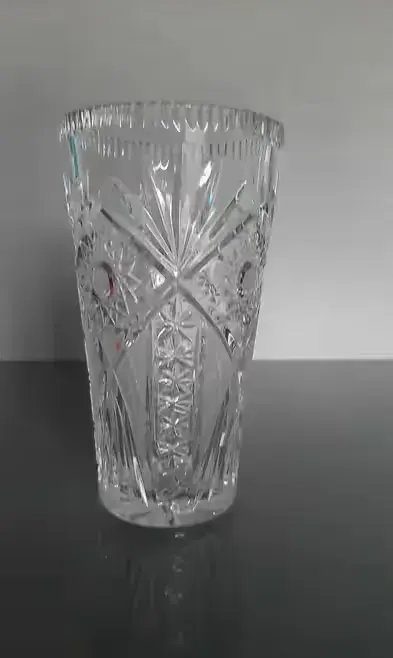 Kryształowy wazon flakon z czasów PRL wys.20 cm — praca Barbara, Kraków