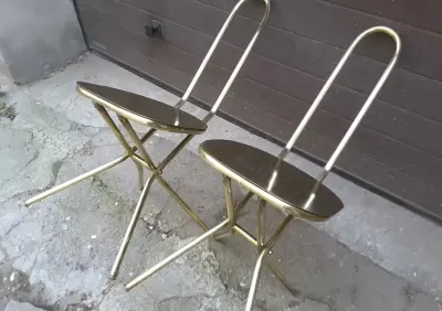 Krzesła lity mosiądz vintage, lata 80., postmodernizm / projekt inspirowany N. Gammelgaard — praca grzegorz, Poznań