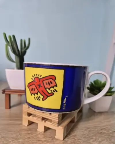 Kubek duży Keith Haring ceramiczny kolekcjonerski grafika street art — praca Paulina, Poznań